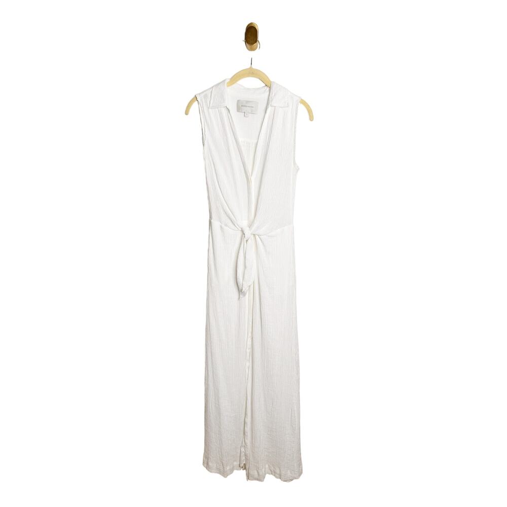 Brochu Walker Madsen White Front Twist V Neck Gauzy Maxi Length Dress Small - Picture 3 of 8